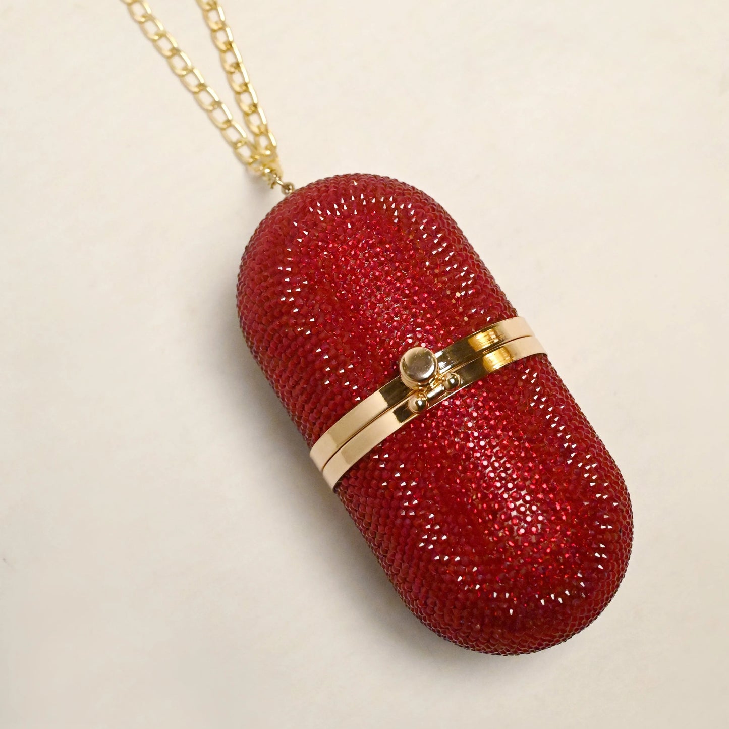 Pill Red Clutch - Crystal