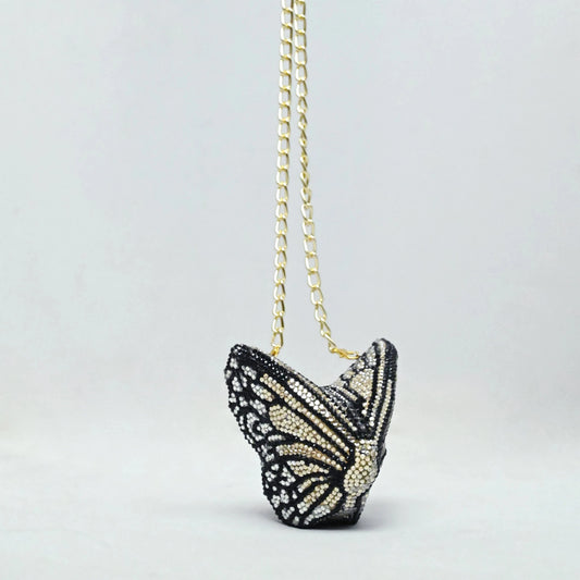 Butterfly Mini Gold Clutch - Crystal
