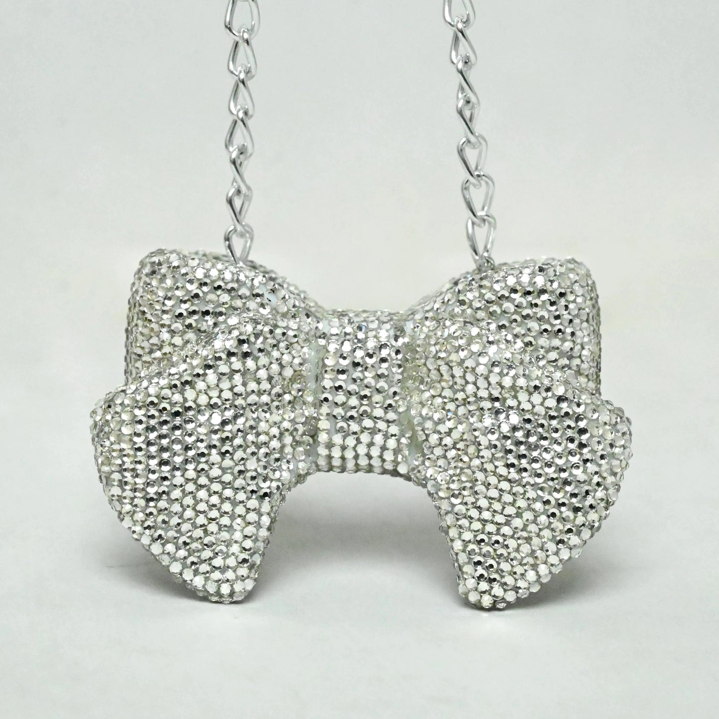 Bow Mini Silver Clutch - Crystal