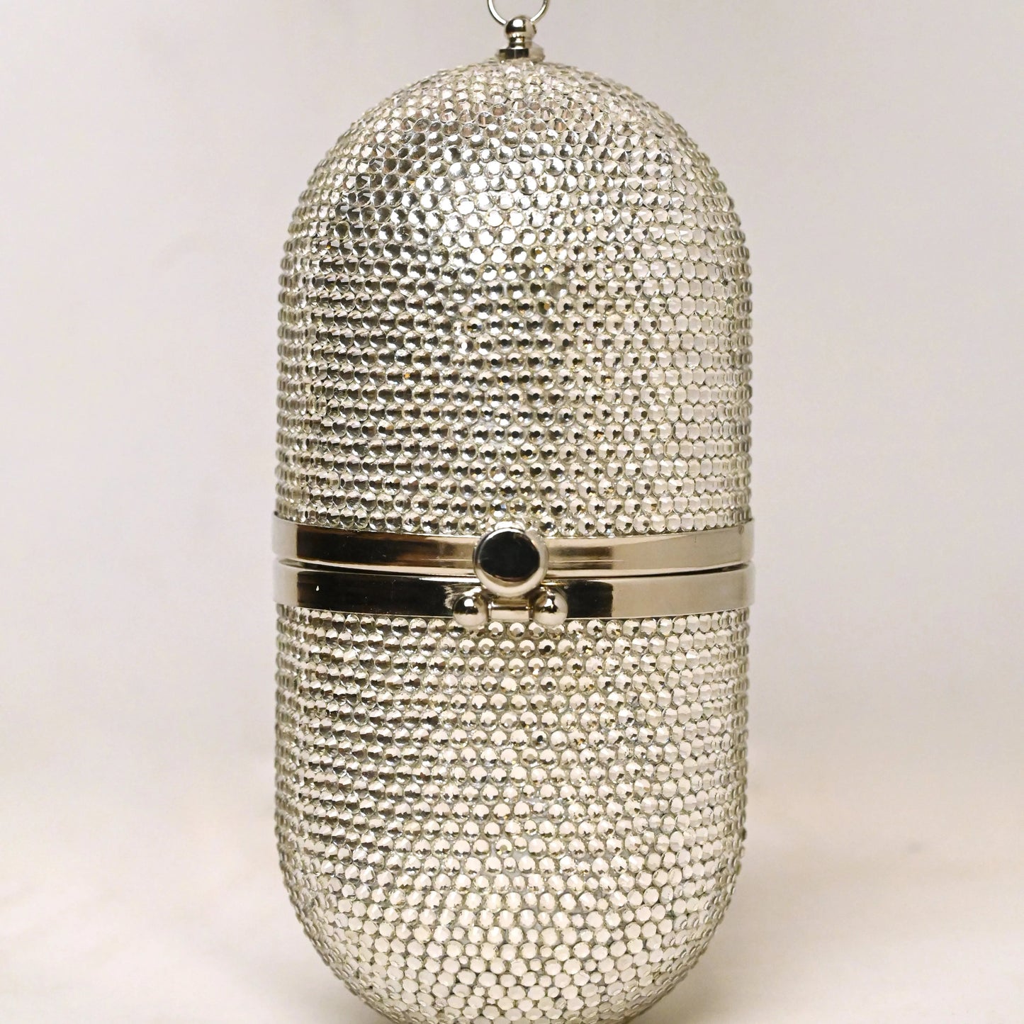 Pill Silver Clutch - Crystal