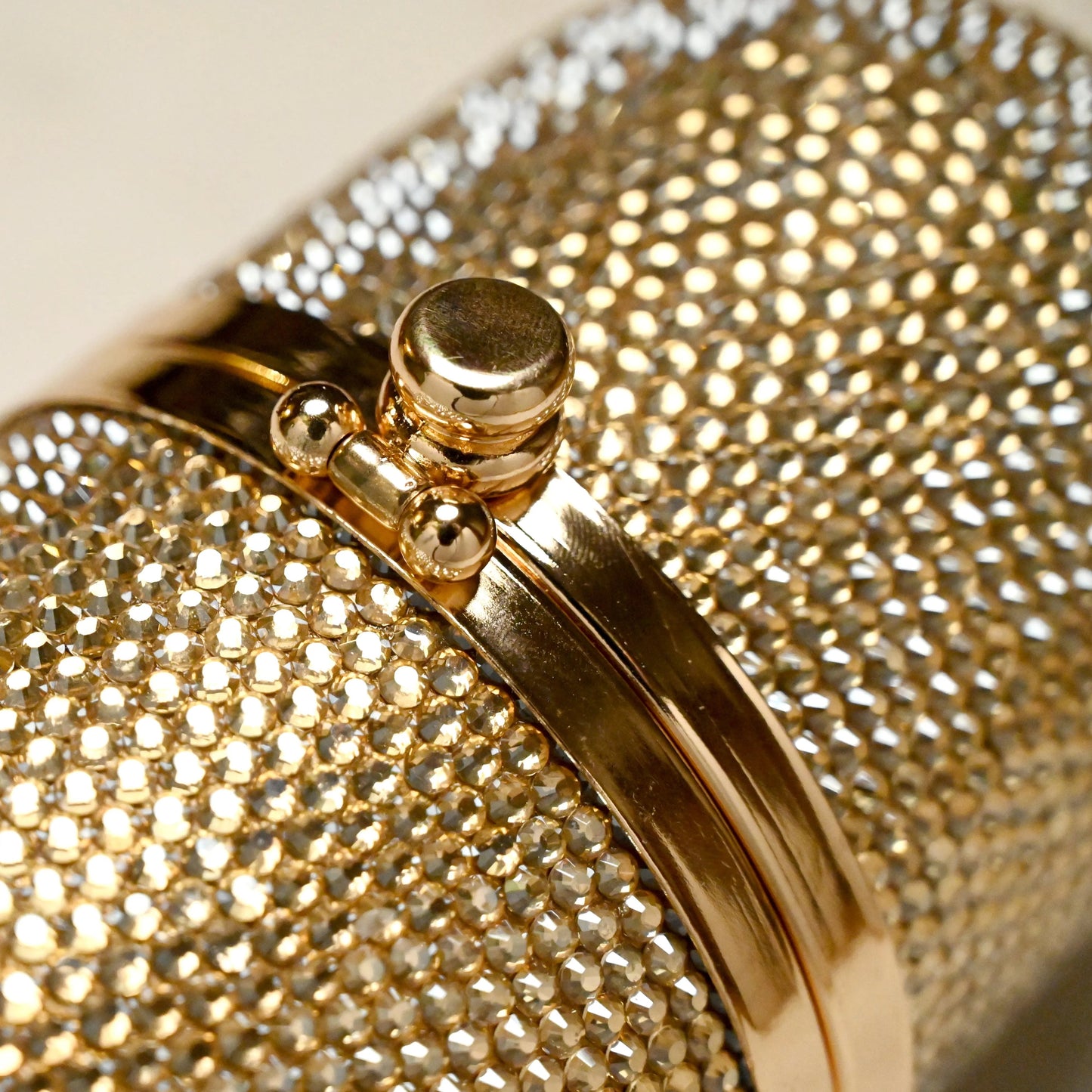 Pill Gold Clutch - Crystal