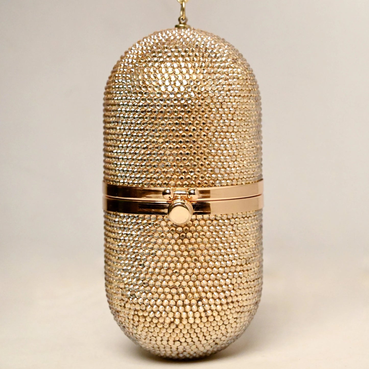 Pill Gold Clutch - Crystal